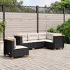 vidaXL Garden Sofa Set Black PE rattan Medium Modular Garden Sofa Set