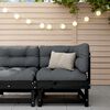vidaXL Corner Sofa Black Solid pine wood, Oxford fabric, PP cotton