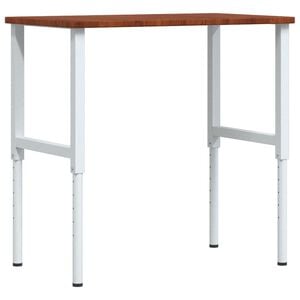 vidaXL Workbench Dark Brown 39.4"x23.6"x(28.1"-38.6") Solid Wood Oak Rectangular