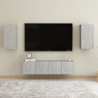 vidaXL TV Cabinet Concrete Gray 12"x11.8"x23.6" Chipboard