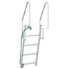 vidaXL 4-Step Dock Ladder Silver 22.83 x 30.31 x 65.35 in Aluminium