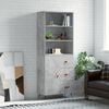 vidaXL Highboard Concrete Grey Engineered wood, iron Medium Highboard