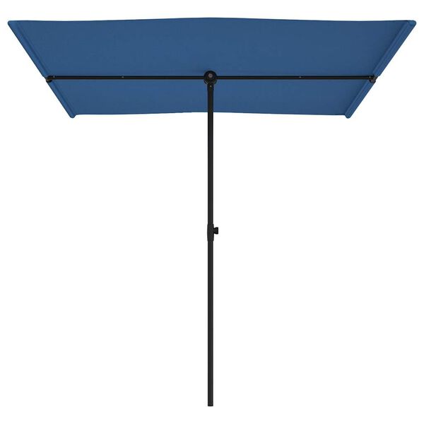 vidaXL Garden Parasol Azure Blue Aluminium, Polyester 6.6 x 4.9 feet