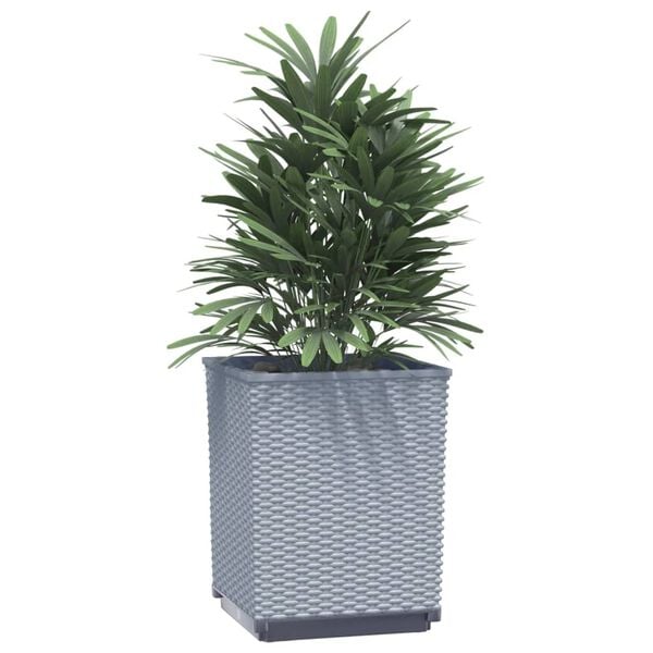 vidaXL Planter Set of 2 Light Grey Polypropylene Medium