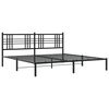 vidaXL Bed Frame Black Powder-coated steel 72 x 84 in Bed Frame