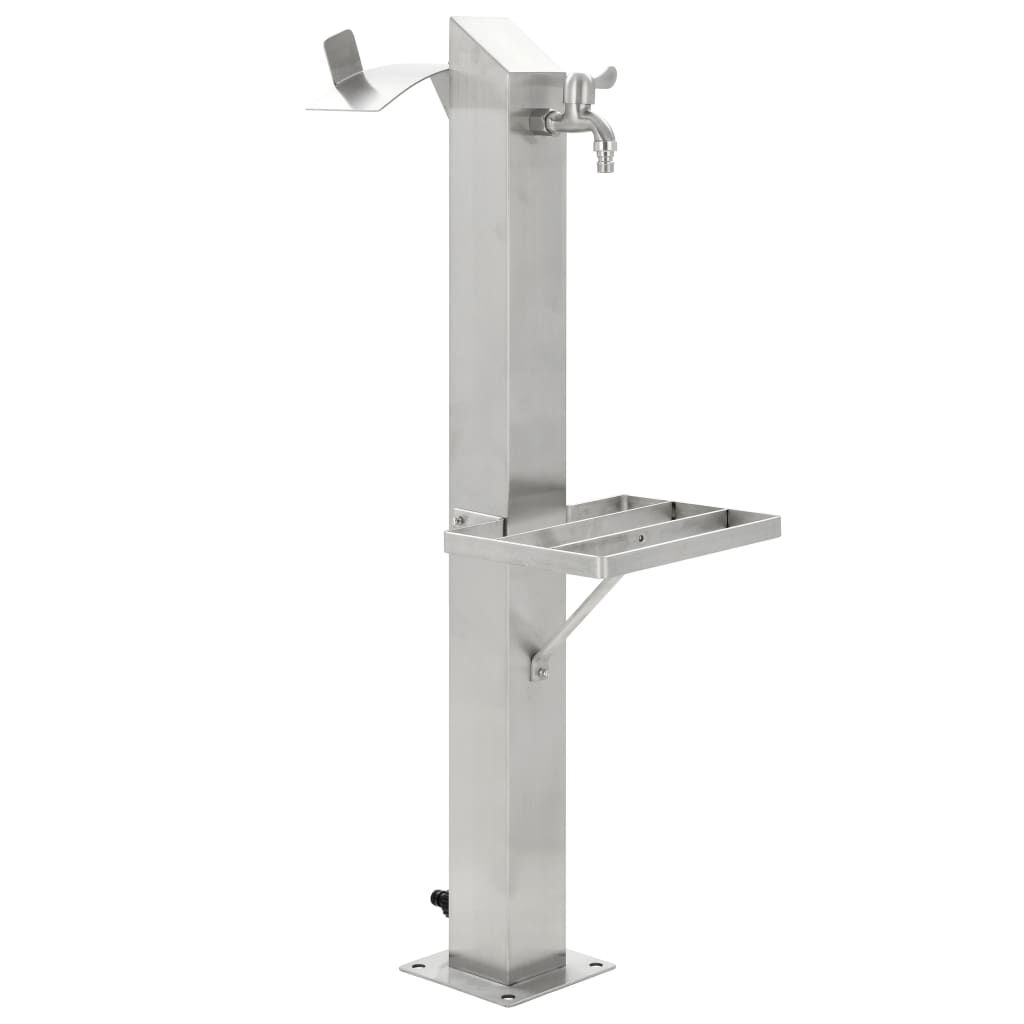Lepeuxi Garden Hose Stand Garden Free Standing Faucet Water Column Stainless Steel Square 37.4 