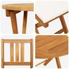 vidaXL Bistro Set with Cushion 3 pcs Oil Natural Solid Acacia Wood