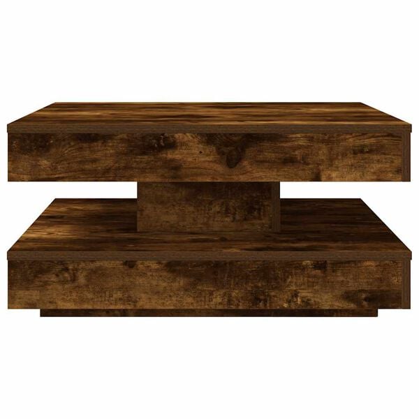 vidaXL Coffee Table Smoked Oak Engineered Wood Medium Rotatable