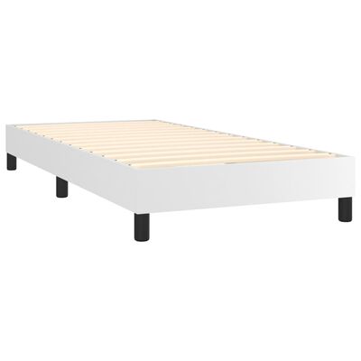 vidaXL Box Spring Bed with Mattress White Twin XL Faux Leather