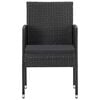 vidaXL Garden Chair Set of 4 Black PE rattan, steel, 100% polyester