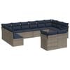 vidaXL 12 Piece Patio Sofa Set with Cushions Gray Poly Rattan