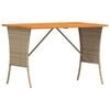 vidaXL Garden Table Beige Poly Rattan 41.3 x 29.5 x 28.3 in