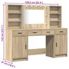 vidaXL Dressing Table Set with LED 3 pcs Sonoma Oak Engineered Wood