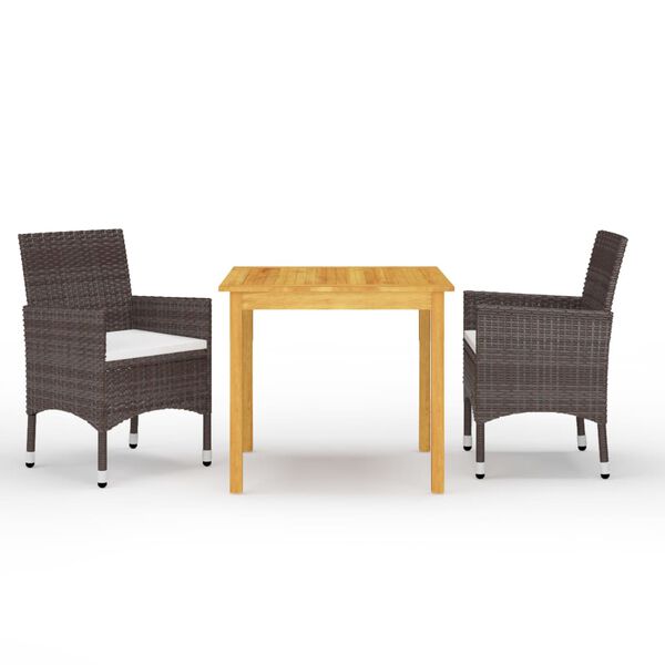 vidaXL Garden Dining Set Brown, Cream White