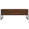 vidaXL Coffee Table Brown Oak Engineered Wood and Metal Adjustable Feet