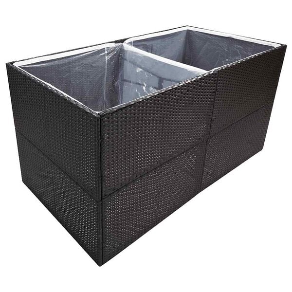 vidaXL Garden Planter Black and Transparent