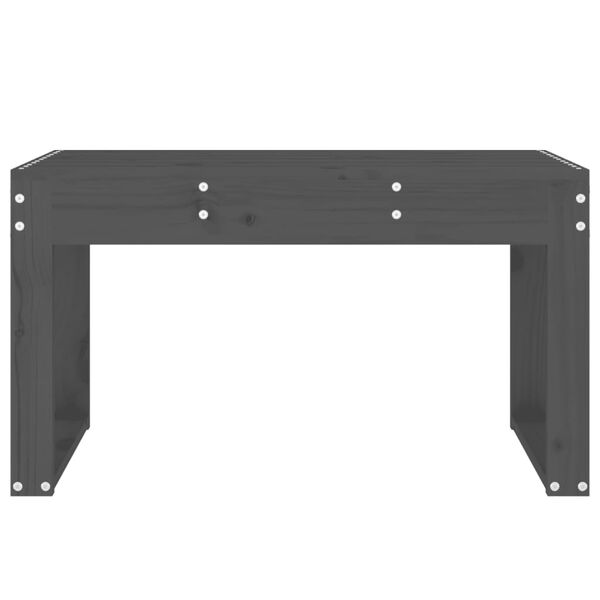 vidaXL Garden Bench Gray Solid Pine Wood 31.5 in x 15 in x 17.7 in