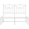 vidaXL Bed Frame White Steel Small Double Bed Frame Rectangular