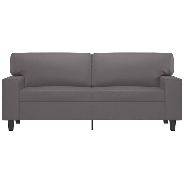 vidaXL 2-Seater Sofa Grey Faux Leather, Metal, Foam 55.1 in seat width