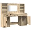 vidaXL Dressing Table Set with LED 3 pcs Sonoma Oak Engineered Wood