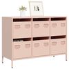 vidaXL Sideboard Pink Cold-rolled steel Medium Sideboard Rectangular