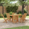 vidaXL Garden Dining Set 7 pcs Brown Solid Teak Wood