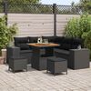 vidaXL Garden Sofa Set with Cushion with Storage 8 pcs Black