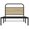 vidaXL Bed Frame Sonoma Oak Steel 35.4 x 78.7 in Bed Frame Rectangular