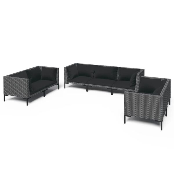 vidaXL Garden Lounge Set Dark Grey, Black
