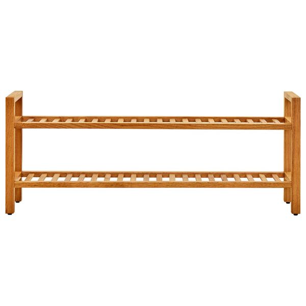 vidaXL Shoe Rack Solid Oak Wood Compact Shoe Rack Rectangular Rustic