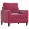 vidaXL Sofa Chair with Footstool Wine Red 23.6" Velvet
