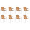 vidaXL Patio Chairs 8 pcs with Cuhsions Solid Acacia Wood (4x46495+2x314046)