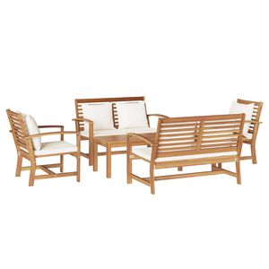 vidaXL Garden Sofa Set 5 pcs Natural Solid Teak Wood