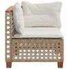 vidaXL Patio Sofa Corner with Cushions Beige Poly Rattan