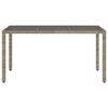 vidaXL Garden Table Grey Poly rattan and tempered glass 59.1 x 35.4 in