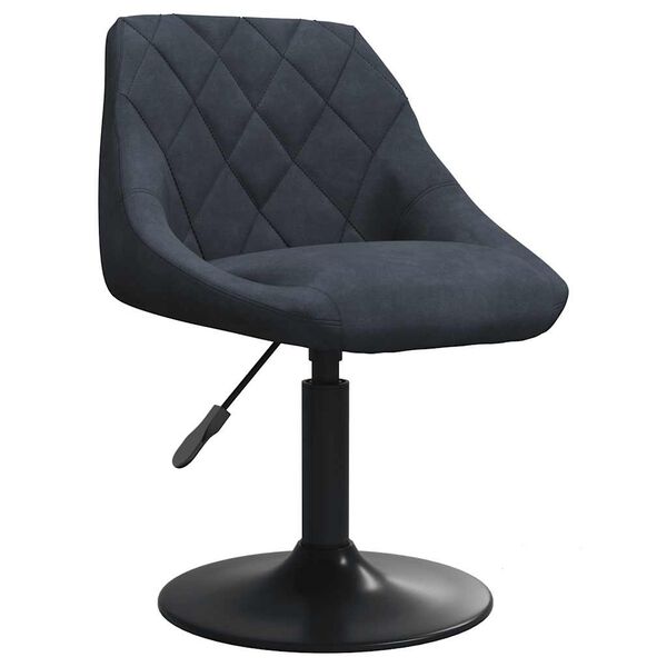 vidaXL Dining Chair Dark grey Velvet, Steel Adjustable Dining Chair
