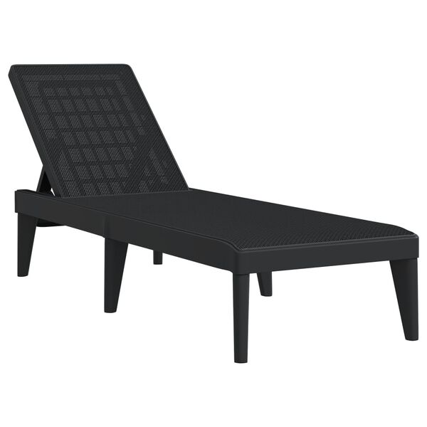 vidaXL Sun Lounger Anthracite Polypropylene 73.2 x 23.6 x 11.4 in