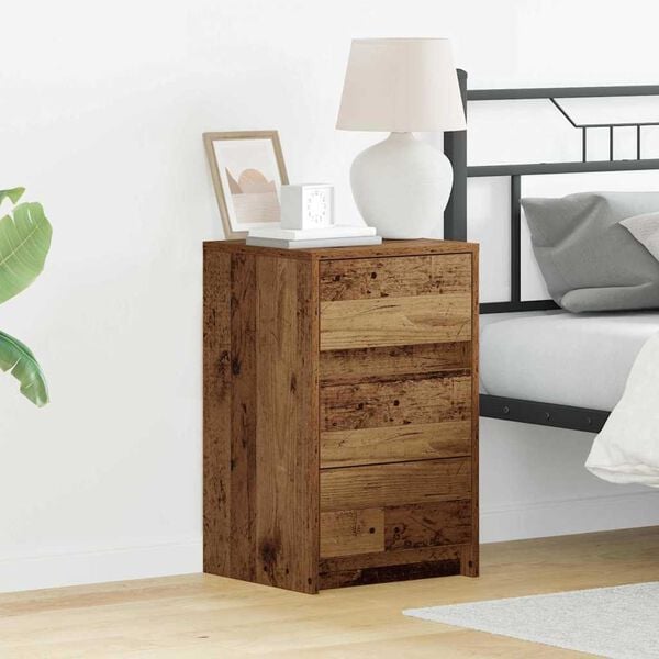 vidaXL Bedside Cabinet with Old wood 38 x 34 x 61 cm Engineered wood