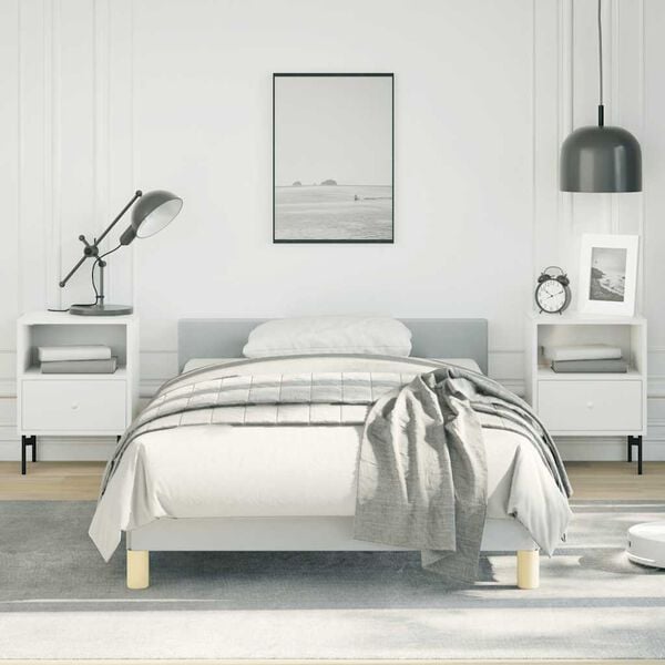vidaXL Bed Frame With Headboard Light grey