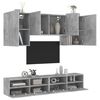 vidaXL TV Wall Unit Concrete grey Engineered wood Medium Wall mounting