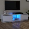 vidaXL TV Stand with LED Lights High Gloss White 55.1"x15.7"x14.2"