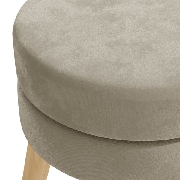 vidaXL Ottoman Dark grey Velvet, wood Compact and space-saving Modern