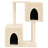vidaXL Cat Tree Cream Engineered wood, Plush, Sisal Durable Cat Tree