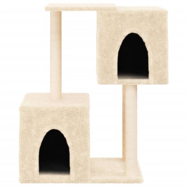 vidaXL Cat Tree Cream Engineered wood, Plush, Sisal Durable Cat Tree