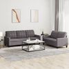 vidaXL Sofa Set Grey Faux leather, plywood, metal, textilene, foam