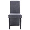 vidaXL Dining Chair Set of 4 Grey Faux suede and wood Standard Modern