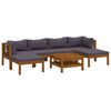 vidaXL Wooden Lounge Set Dark Grey Solid Acacia Wood 7 Piece Set Modular
