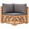 vidaXL 4 Piece Patio Lounge Set with Dark Gray Cushion Solid Teak Wood