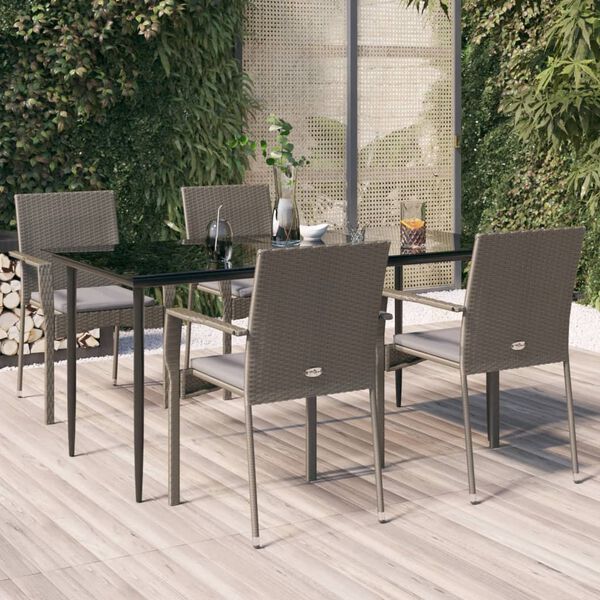 vidaXL Garden Dining Set Black Poly Rattan Modular Garden Dining Set
