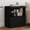 vidaXL Sideboard Black Engineered wood, glass Compact Sideboard